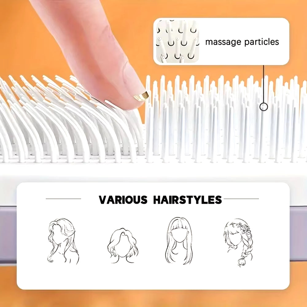 Retractable Comb Self Cleaning Massage Hair Brush